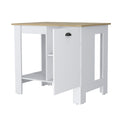 Lander Kitchen Island With Single Door And Lower Open Shelf Multicolor Mdf Engineered Wood