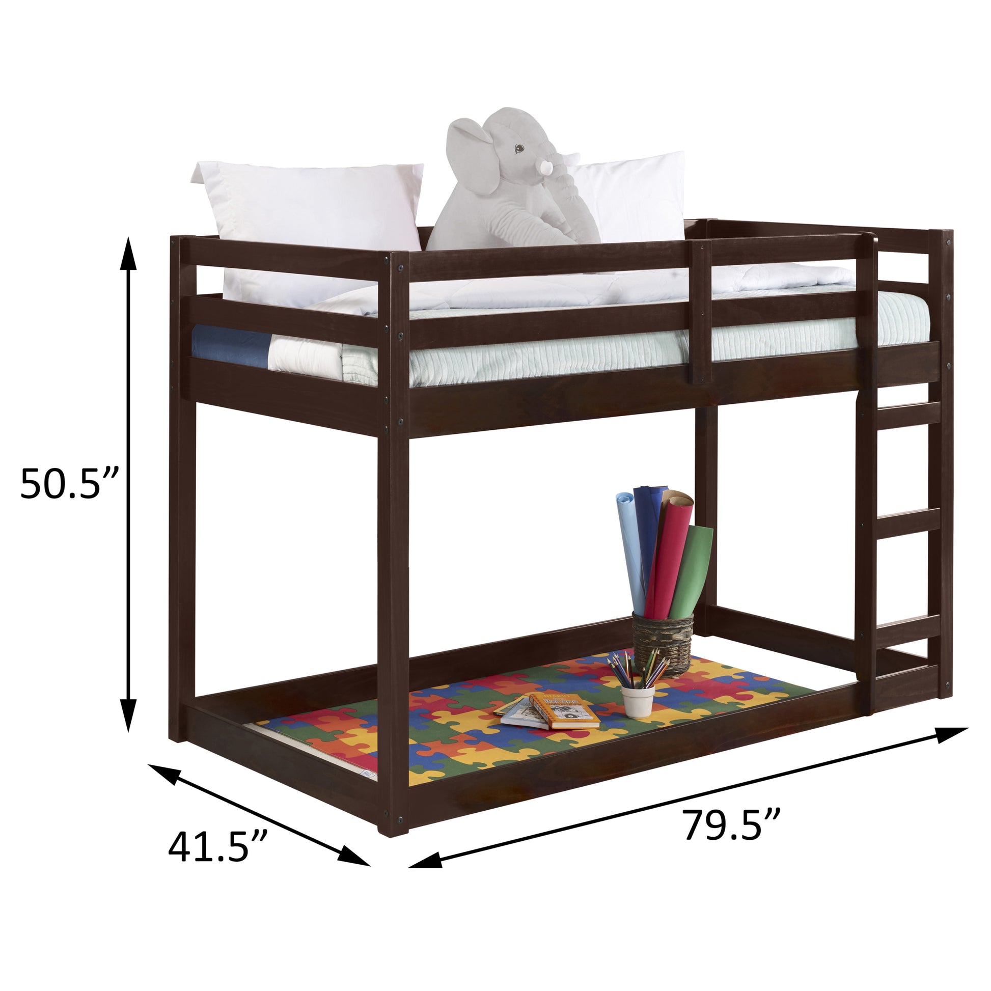 Espresso Twin Loft Bed With Ladder Espresso Espresso Bedroom Wood