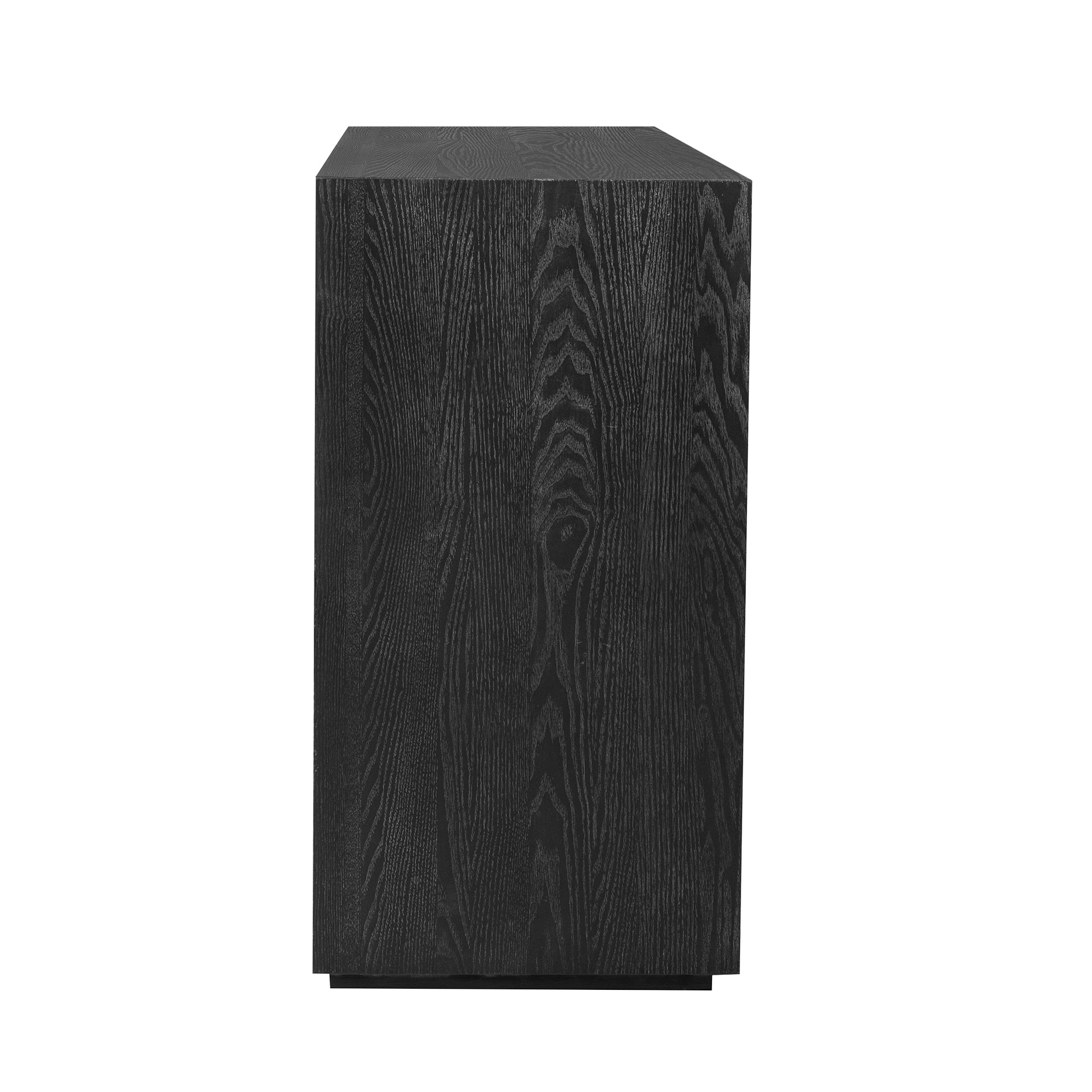 Distinctive Features Of A Four Door Cabinet Sideboard With Ash Veneer Suitable For Hallway, Entryway, Living Room Black Mdf