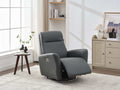 Swivel Glider Recliner Chair, 270 Power Recliner Rocking Chair Nursury Chair For Living Room Bedroom Apartment Dark Grey Faux Leather