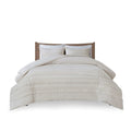 3 Piece Cotton Seersucker Duvet Cover Set King Ivory Cotton