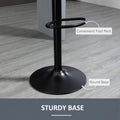 Homcom Adjustable Bar Stools Set Of 2, Velvet Counter Height Barstool, Upholstered Kitchen Stool With Swivel Seat, Steel Frame, Footrest For Kitchen Counter And Dining Room, Black Black Polyester