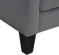 1Pc Mid Century Modern Upholstered Living Room Arm Chair Gray Microfiber Wood Fabric Gray Primary Living Space Contemporary,Mid Century Modern,Modern Foam Wood