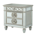 Varian Mirrored Nightstand Silver Mirror,Synthetic Wood