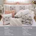 9 Piece Cotton Percale Comforter Set Blush Queen Queen Blush Polyester