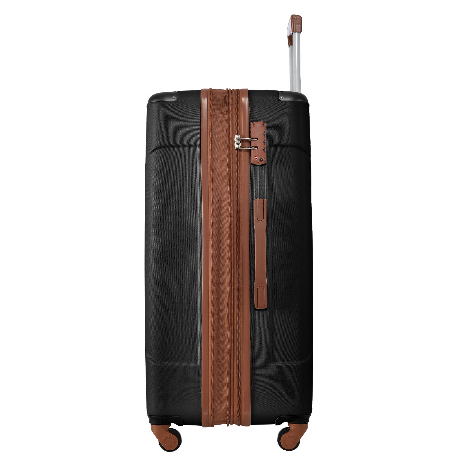 Hardshell Luggage Spinner Suitcase With Tsa Lock Lightweight Expandable 24'' Single Luggage Black Brown Abs