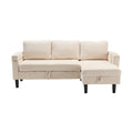 United Sectional Sofa Reversible Sectional Sleeper Sectional Sofa With Storage Chaise Beige Chenille