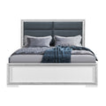 Annie Silver Queen Bed With Led Box Spring Required Full Silver Wood Gray Bedroom Contemporary Rubberwood Bed Frame Wood Polyester Wood