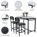 Kitchen Table Set, Dining Table And Chairs For 2, 3 Piece Dining Room Table Set With 2 Upholstered Chairs, Bar Dining Table Set For Small Spaces, Apartment, Breakfast, Pub, Rustic Black Black Seats 2 Mdf