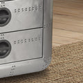 Aluminum 2 Drawer End Table Silver Primary Living Space Drawers Rectangular Wood Metal