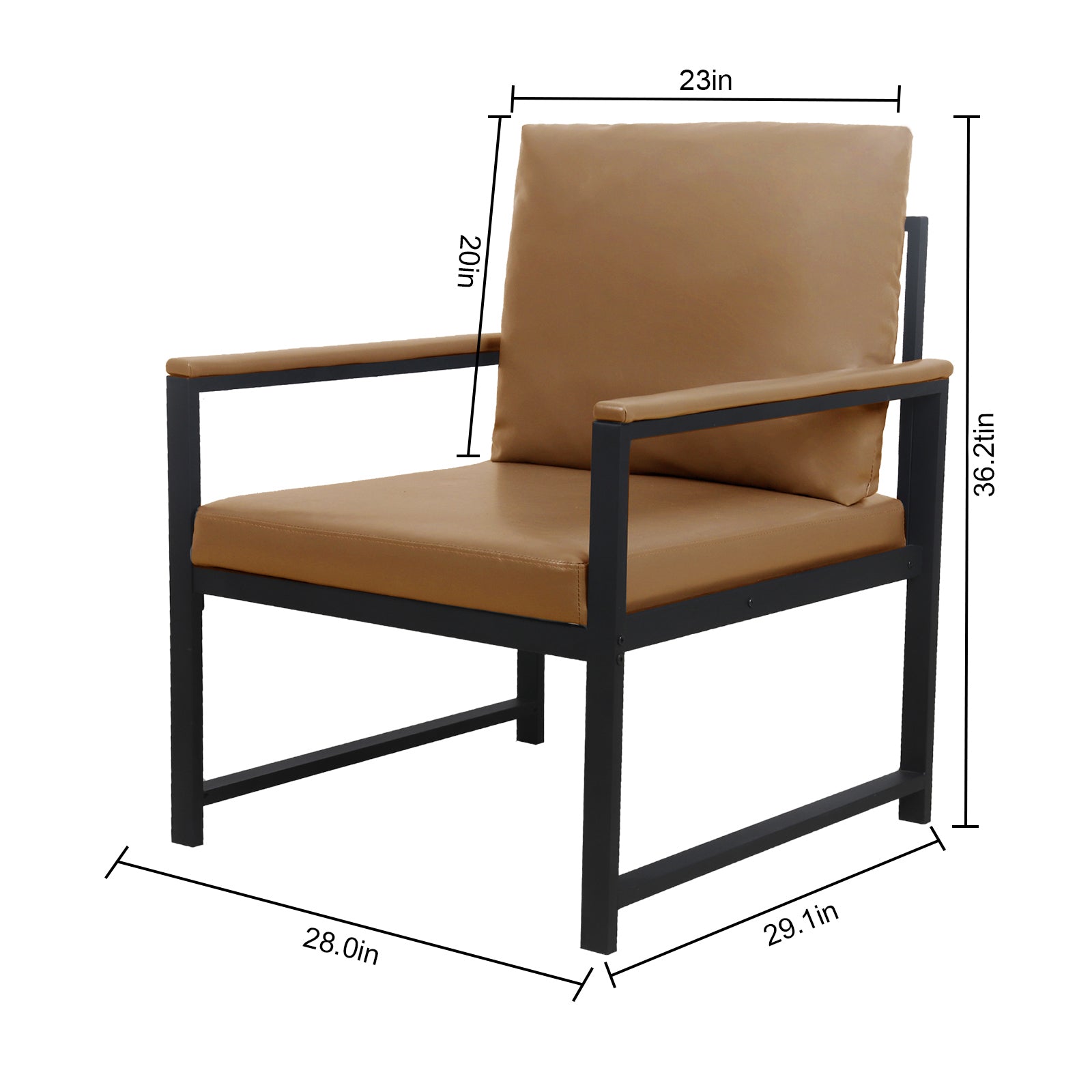 Lounge, Living Room, Office Or The Reception Area Leathaire Accent Arm Chair With Extra Thick Padded Backrest And Seat Cushion Sofa Chairs,Non Slip Adsorption Feet,Sturdy Metal Frame,Light Tan Camel Tech Cloth
