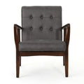Club Chair, Mid Century Modern Microfiber Club Chair With Wood Frame Slate Microfiber