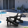 Folding Adirondack Chair, Relaxing Stackable Arm Rest Ergonomic Hdpe All Weather Adirondack Chair No Adirondack Antique Black Uv Resistant Frame Garden & Outdoor American Design,American Traditional Complete Patio Sets Hdpe