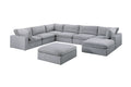 Dark Gray Color 8Pc Modular Sectional Set Corduroy Upholstery Couch 3X Corner Wedge 3X Armless Chairs 2X Ottomans Living Room Furniture Dark Gray Primary Living Space Cushion Back