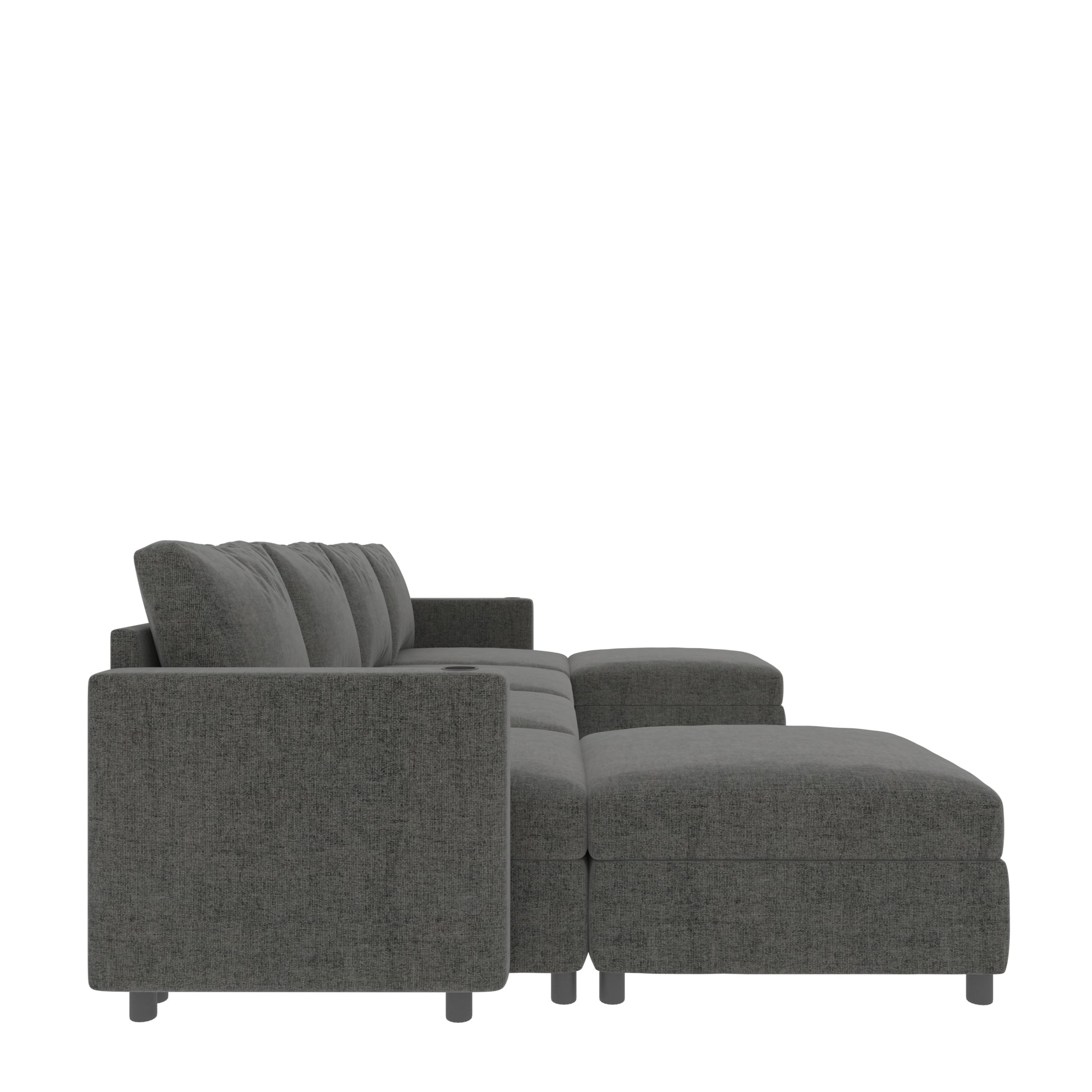 Modern Large Sectional Sofa, U Shape Modular Sectional Couch With Storage Function,123" Sofa Bed With Ottoman,6 Seat Sectionals Chaise For Living Room,Chenille Grey Fabric 6 Seat