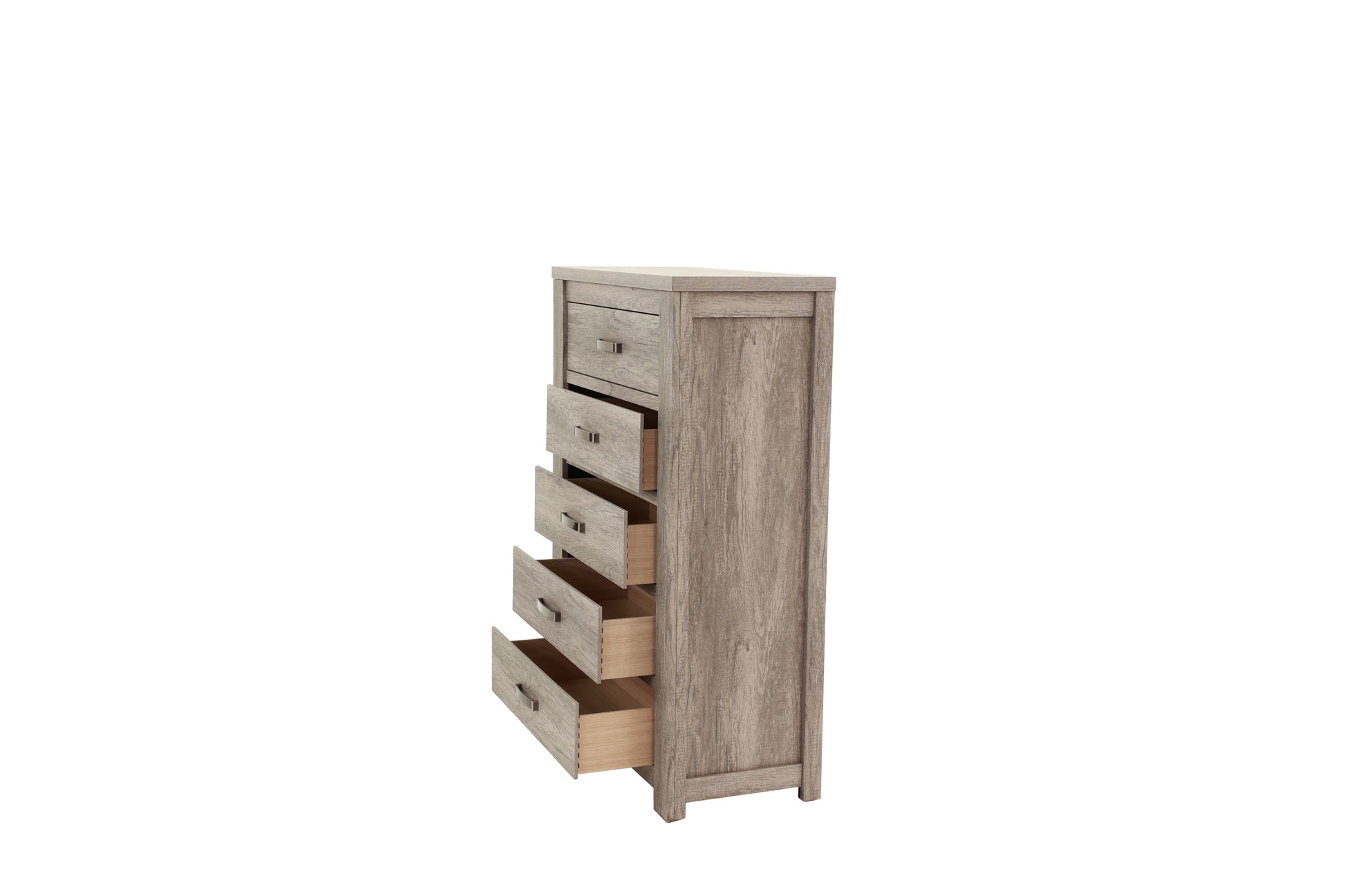 Bedroom Furniture Rustic Light Grey Simple 1Pc Chest Of Drawers 5 Drawers Storage Cabinet Solidwood Light Grey Bedroom Modern,Transitional Pine Particle Board Mdf,Solid Wood