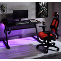 Black And Red Gaming Desk With Led Light And Usb Port Black Red Primary Living Space Paper Composite