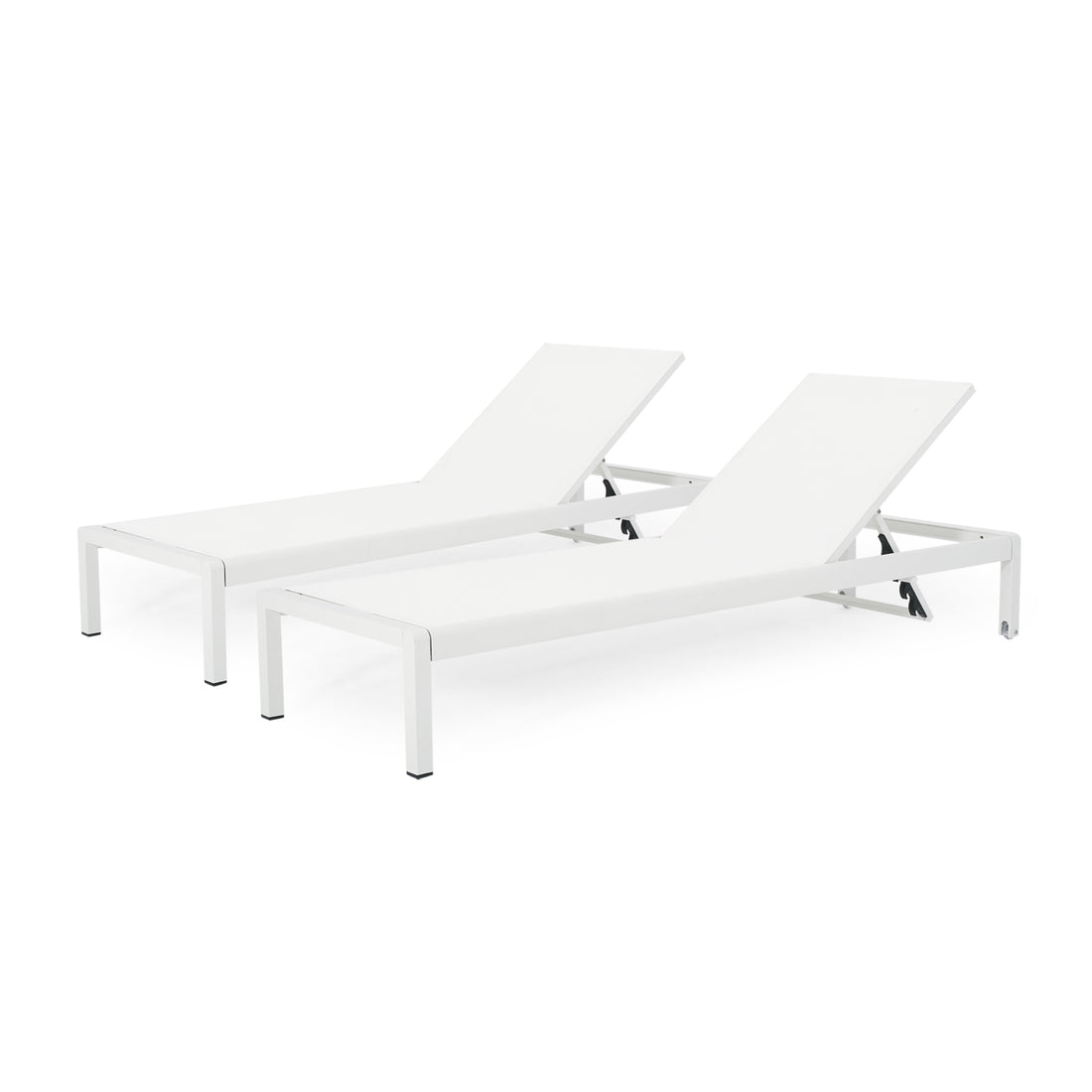 Cape Coral Kd Chaise Lounge Gry Mp2 Set Of 2 White Wood