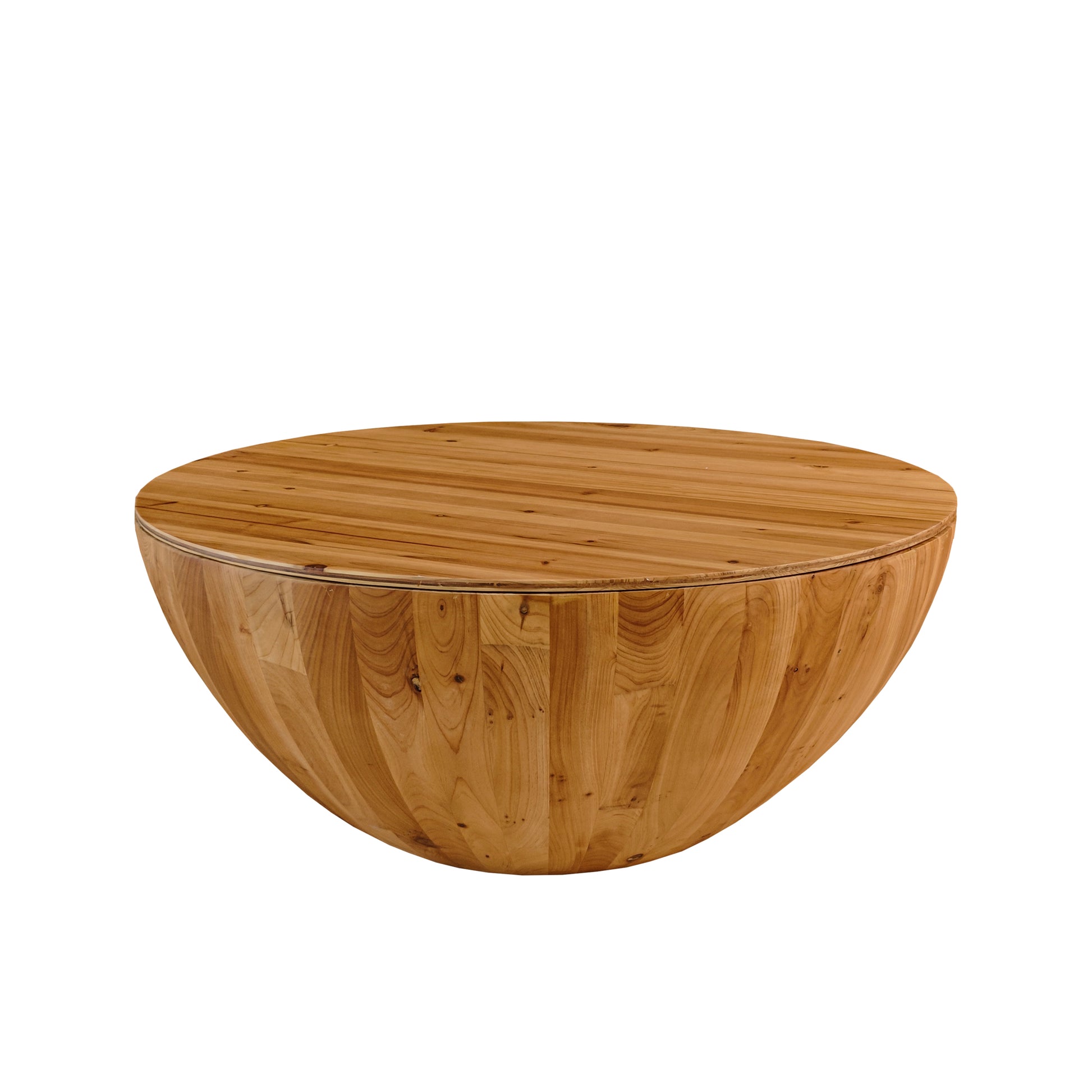 35.43"Vintage Style Bucket Shaped Coffee Table For Office, Dining Room And Living Room,Natural Same Sku:W757119054 Natural Solid Wood Mdf