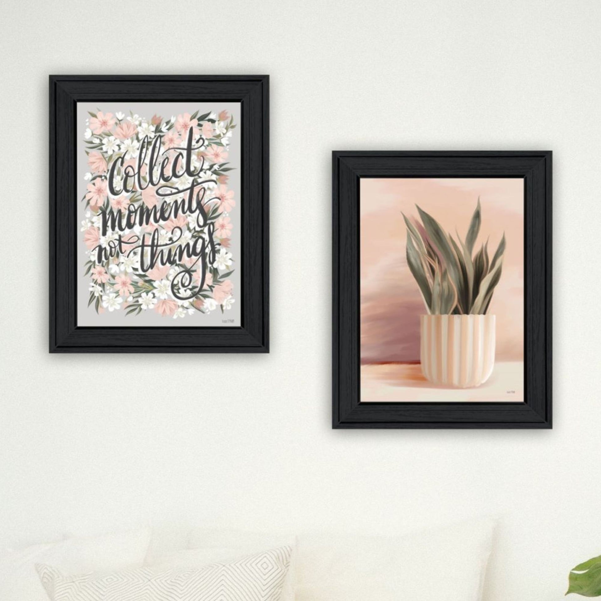 "Collect Moments Not Things" Framed Wall Art For Living Room, Wall Art Print For Home Decor, Bedroom Wall Art By House Fenway Multicolor Wood Paper