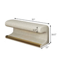 Entryway Bench Leather Upholstered Ottoman With Led Sensor Light For Living Room ,Bedroom,End Of Bed Beige Leather