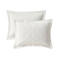 Embroidered Medallion Faux Fur Ultra Plush Comforter Mini Set Twin Ivory Polyester