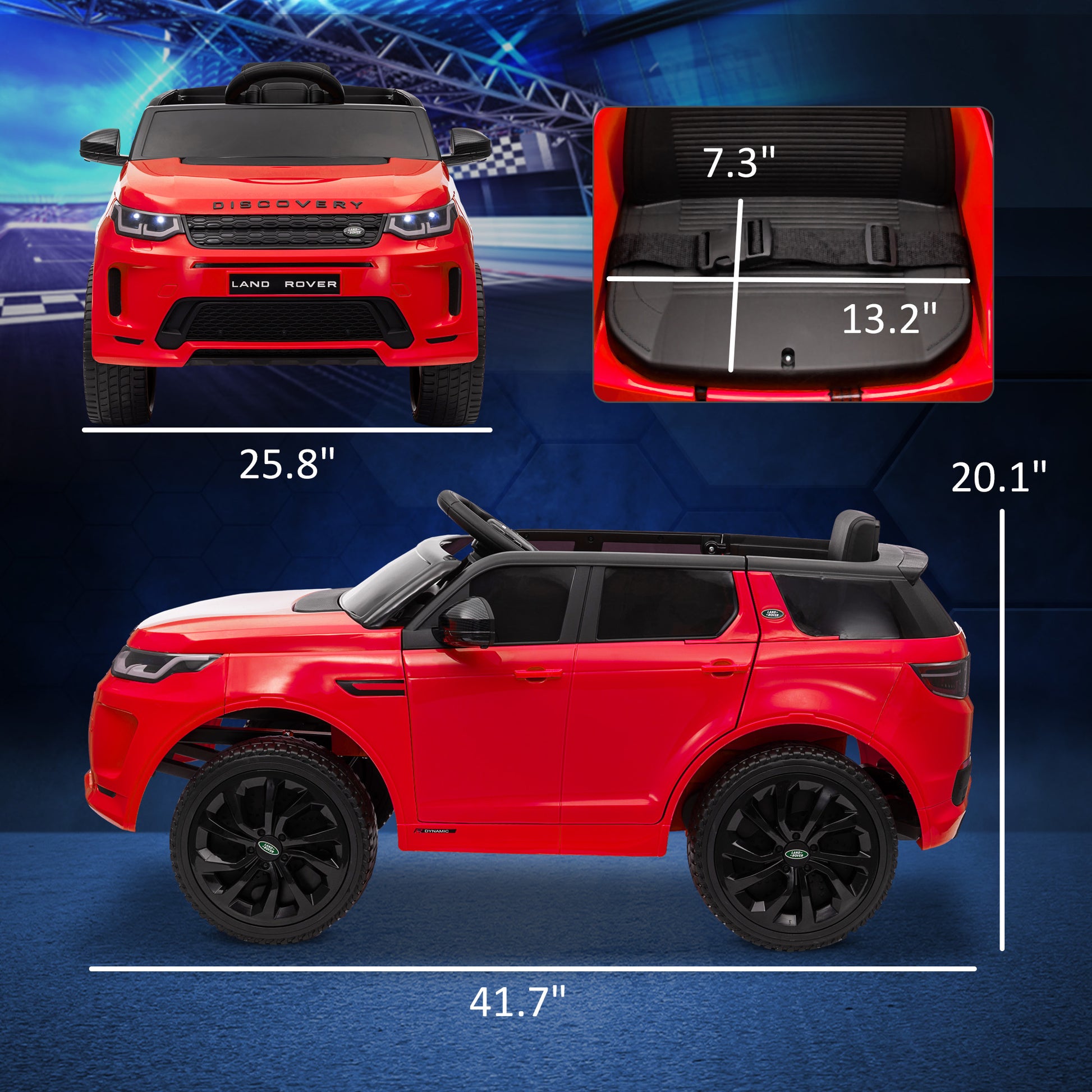 Qaba Land Rover Discovery Sport Licensed 12V Kids Ride On Car, Battery Powered Kids Electric Car With Remote Control, Soft Start, Led Lights, Music Horn, 3 Speeds, Red Red Plastic