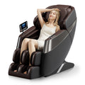 Deluxe Massage Chair Full Body 3D Sl Track Zero Gravity Massage Chair Recliner With Calf And Foot Rollers, Ai Voice Control, Lcd Screen, Quick Access Buttons Grey Grey Brown Primary Living Space Memory Foam And Polyurethane Foam Abs Steel Q235