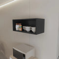 Black Rock Wall Cabinet With Open Storage Wall Mounted 1 2 Shelves Black Primary Living Space Wall Mounted Modern Particle Board