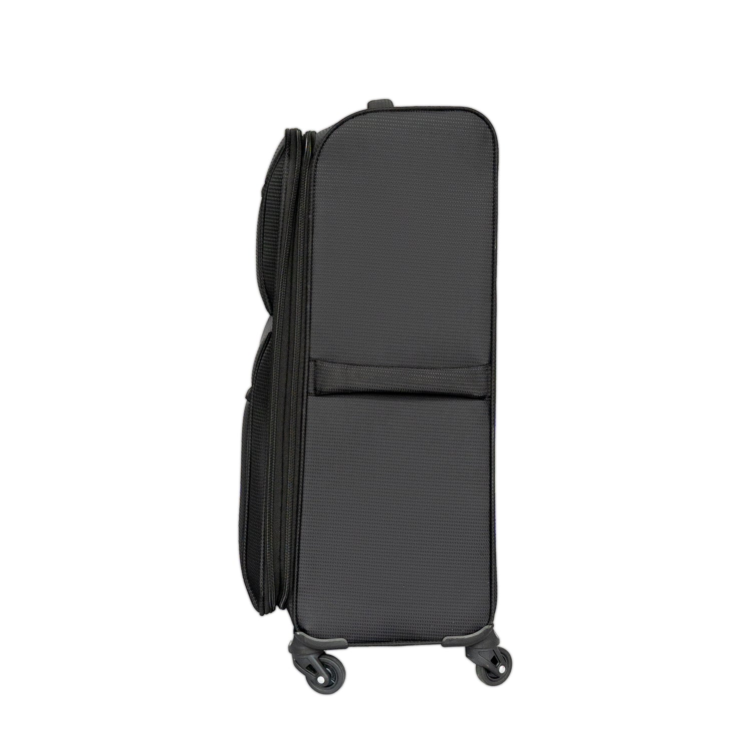 Softside Luggage Expandable 3 Piece Set Suitcase Upright Spinner Softshell Lightweight Luggage Travel Set 20Inch 24Inch 28Inch Black Fabric Plastic