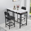 Kitchen Table Set, Dining Table And Chairs For 2, 3 Piece Dining Room Table Set With 2 Upholstered Chairs, Bar Dining Table Set For Small Spaces, Apartment, Breakfast, Pub, Rustic Black Black Seats 2 Mdf