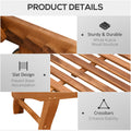 Outsunny Outdoor Folding Chaise Lounge Chair Recliner With Wheels, Acacia Wood Frame Teak Color Natural Acacia Wood