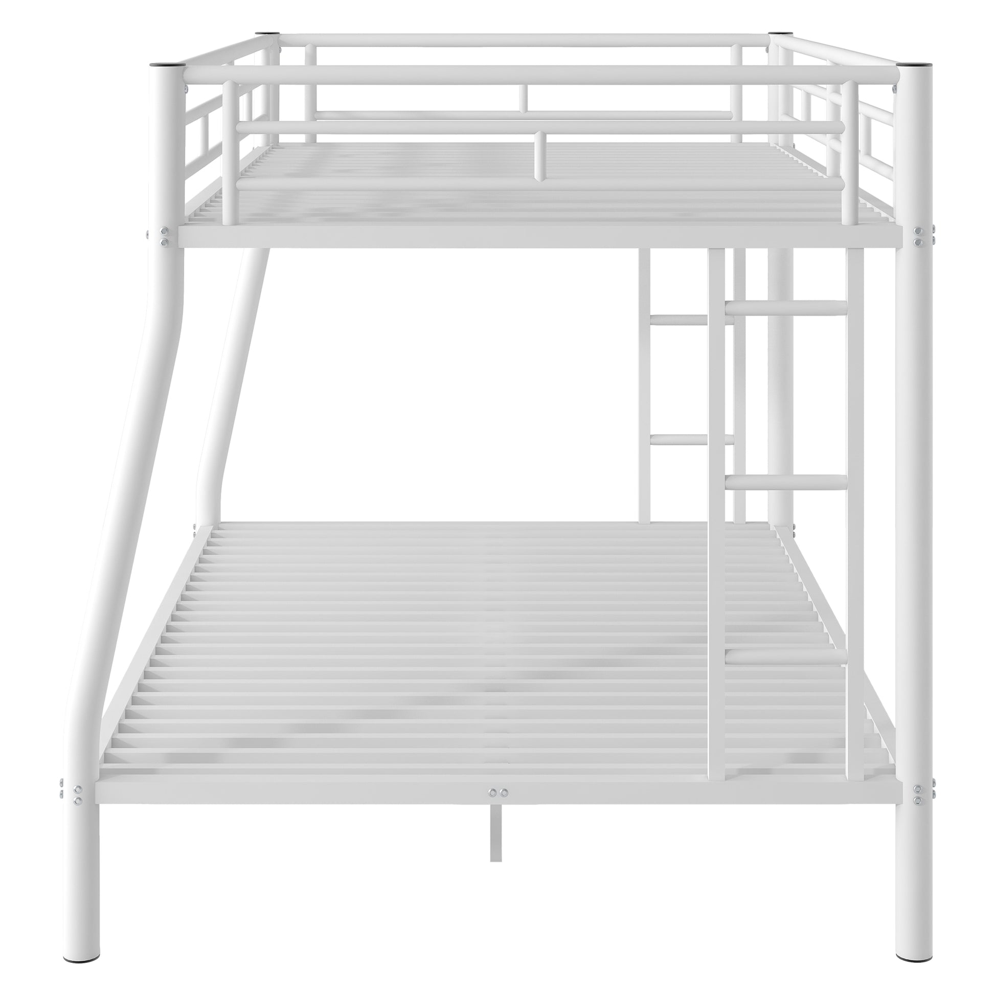Full Xl Over Queen Metal Bunk Bed With Ladder And Guardrails, White Expected Arrival Time: 9.7 Box Spring Not Required Full Xl White Metal Metal