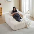 62.5 Inch Corduroy Sponge Sofa Lounge Chair,No Assembly Required,Fluffy Modern Sleeper Chair For Indoor Living Room Bedroom Beige Foam Corduroy 1 Seat