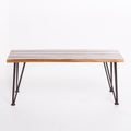 Zion Industrial Wood And Metal Coffee Table Teak Metal & Wood