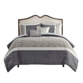 5 Piece Textured Jacquard Stripe Comforter Set With Throw Pillows Full Queen Multicolor Polyester