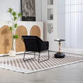 Modern Velvet Desk Chair ,Metal Legs Upholstered Accent Arm Chair For Living Room Bedroom Small Spaces Home Office,Black Black Dining Room Foam Velvet