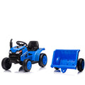 12V Kids Ride On Electric Tractor Black Knight,Kids Ride On Toy.2Wd,Non Skid Tires, Steering Wheel, Foot Pedal,With Removable Storage Tug,Light,Bluetooth,Music,Mp3,Usb,Power Display For Kids Aged 3 . Blue 50 99 Lbs Polypropylene