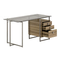 Techni Mobili Oak Computer Desk With Storage Oak Office Modern Rectangular Rectangular Mdf Metal