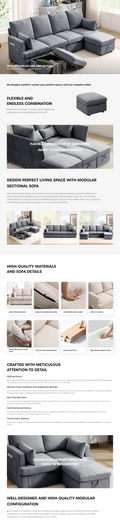 Modern L Shape Modular Sofa, 5 Seat Chenile Sectional Couch Set With 2 Pilows Lncluded, Freely Combinableindoor Funiture For Living Room,Apartment, Office, 3 Colors Light Gray Chenille Metal Primary Living Space Medium Soft Loose Back Modern Poplar Foam