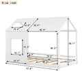 Twin Size House Bed With Roof And Window White Old Sku: Wf296897Aak Twin White Mdf