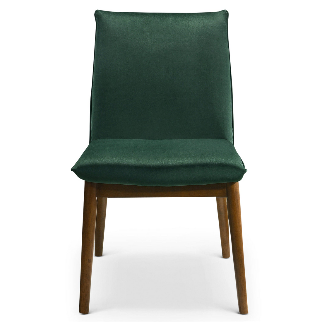 Monza Dark Green Velvet Dining Chair Set Of 2 Solid Dark Green Brown Primary Living Space Foam Wipe Clean Mid Century Modern Dining Chairs 1 Foam Solid Wood,Velvet