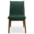 Monza Dark Green Velvet Dining Chair Set Of 2 Solid Dark Green Brown Primary Living Space Foam Wipe Clean Mid Century Modern Dining Chairs 1 Foam Solid Wood,Velvet