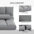 Homcom Convertible Floor Sofa Chair, Folding Couch Bed, Guest Chaise Lounge With 2 Pillows, Adjustable Backrest And Headrest, 40.25