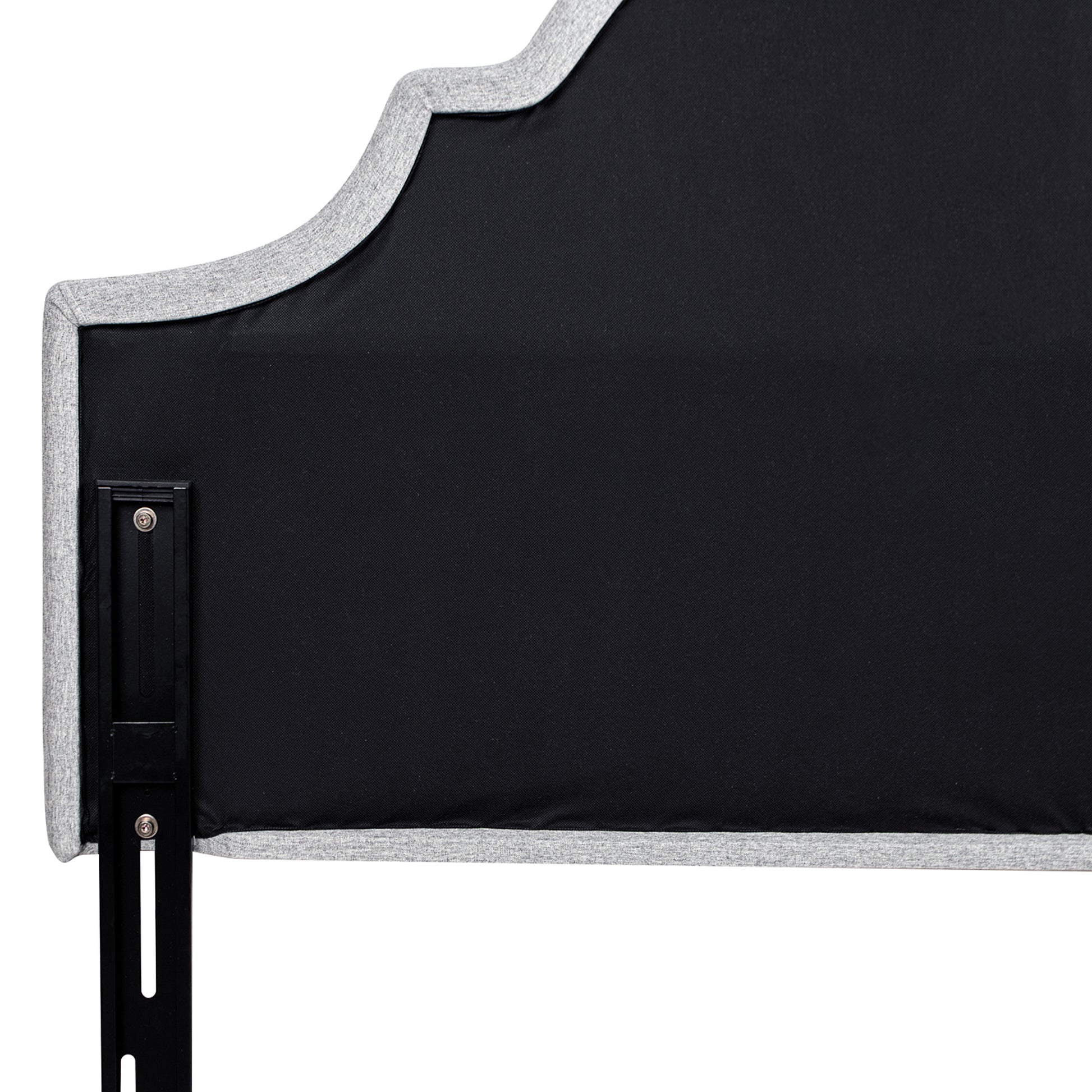 Catherine Upholstered Queen Headboard, Light Grey Polyester Gray Foam Polyester