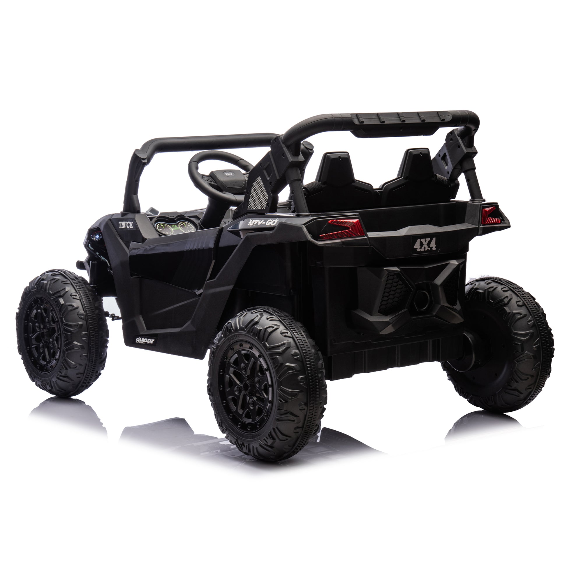 24V Two Seater Kids Ride On Utv W Parents Remote Control,Four Wheel Suspension,Slow Start,Large Wheel Design,Anti Collision Bar,Storage Space,Music,Usb,Bluetooth,Volume Control,Led Lights For Kids 3