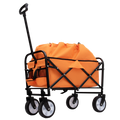 Minimeetall Strap Collapsible Foldable Wagon Cart Beach Wagon Heavy Duty Utility Cart Utility Wagon Grocery Cart For For Camping Shopping Sports Gardeing Fishing Supports 225Lbs Orange Orange Steel