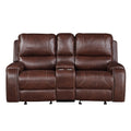 Keily 3 Piece Manual Reclining Living Room Set In Faux Leather Dark Brown Dark Brown Faux Leather