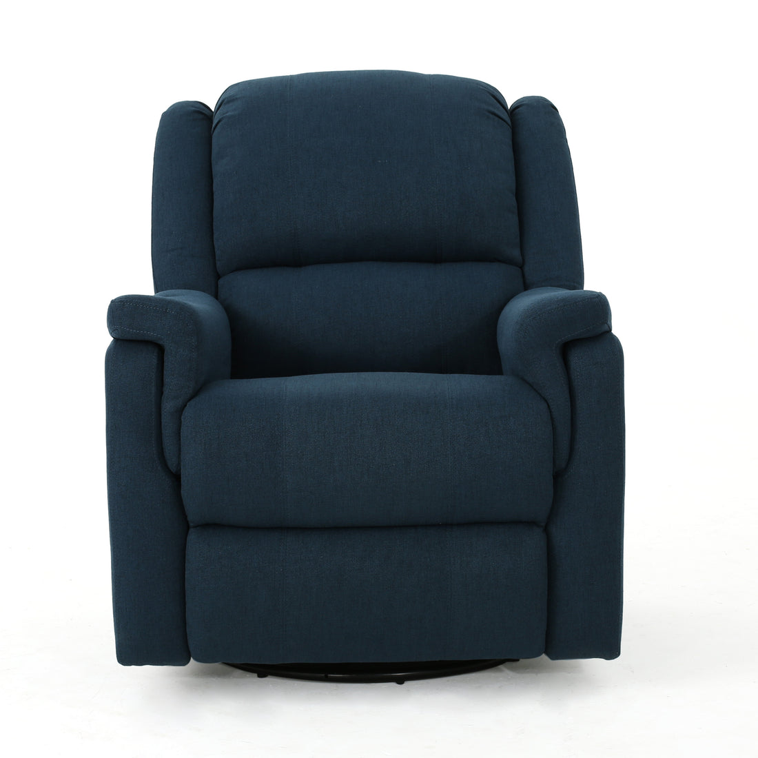 Glider Recliner With Swivel Navy Blue Fabric