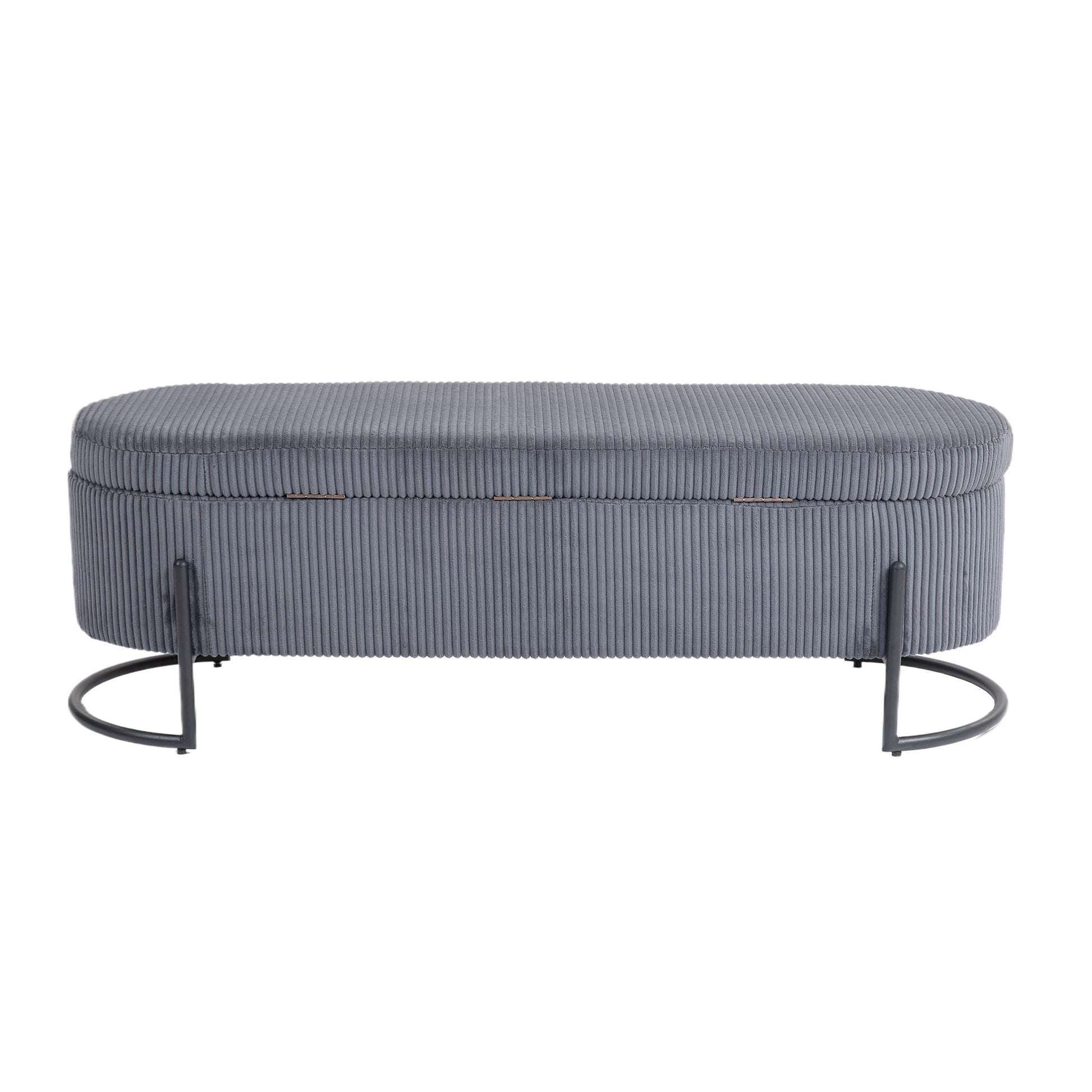 Coolmore Storage Ottoman,Bedroom End Bench,Upholstered Fabric Storage Ottoman With Safety Hinge, Entryway Padded Footstool, Ottoman Bench For Living Room & Bedroom Dark Gray Dark Gray Velvet